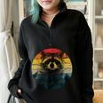 Raccoon Half Zip Oversized Sweatshirt - Cozy Unisex Style Black