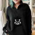 Raccoon Half-Zip Oversized Sweatshirt - Funny Animal Meme Theme Black