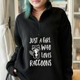 Raccoon Lover Oversized Sweatshirt - Cute Half Zip for Women Black