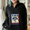 Raccoon Lover Sweatshirt - Cozy Half Zip | Fun Animal Poster-Style Black