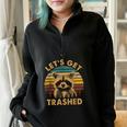 Raccoon Lovers Cozy Half Zip Sweatshirt - Fun Party Animal Theme Black