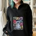 Raccoon Meme Oversized Half Zip Sweatshirt - Fun Animal Team Spirit Black