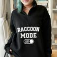 Raccoon Mode On Costume Trash Panda Animal Lover Half Zip Oversized Sweatshirt Black