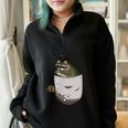 Raccoon Pocket Half Zip Sweatshirt | Oversized Animal Lover Cozy Wear Black