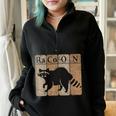 Raccoon Print Chemistry Elements Sweatshirt - Oversized Half Zip, Unisex Black