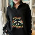 Raccoon Retro Half-Zip Sweatshirt - Live Fast Eat Trash Style Black