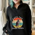 Raccoon 'Save the Trash Panda' Retro Sunset Oversized Sweatshirt Black