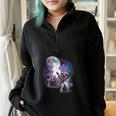 Raccoons Moon Howling Half-Zip Oversized Sweatshirt | Cozy Unisex Tee Black