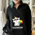 Racoonicorn Sweatshirt | Whimsical Unisex Half Zip | Oversized Comfort Black