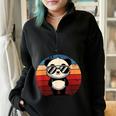 Retro Panda Sunglasses Half Zip Oversized Sweatshirt | BBQ & Pool Party Black