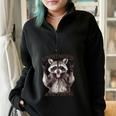 Retro Raccoon Feral Summer Half-Zip Oversized Sweatshirt for Fun-Lovers Black