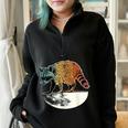 Retro Trashpanda On The Half Moon Vintage Raccoon Half Zip Oversized Sweatshirt Black