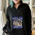 Rizz Autistic Raccoon Half-Zip Oversized Sweatshirt | Fun Meme Gift Black
