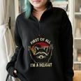 Sarcastic Raccoon Lover Half-Zip Oversized Sweatshirt - Delightful Style Black