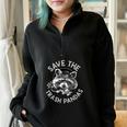 Save the Trash Pandas Raccoon Sweatshirt - Oversized Animal Lover Half Zip Black