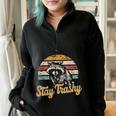 Stay Trashy Meme Sweatshirt | Oversized Half-Zip with Opossum & Raccoon Black