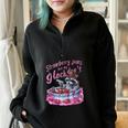 Strawberry Jams Raccoon Half Zip Oversized Unisex Sweatshirt Black