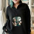 Three Possum Moon 3 Opossum Weird Cursed Meme Half Zip Oversized Sweatshirt Black