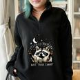 Trash Can Raccoon Half Zip Oversized Sweatshirt - Funny Slogan Black