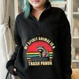 Trash Panda Enthusiast Sweatshirt - Oversized Half-Zip for Raccoon Lovers Black