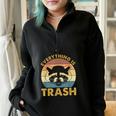 Vintage Raccoon Lovers Oversized Sweatshirt - Half Zip Nostalgia Black
