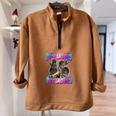 Even Baddies Get Saddies Raccoon Oddly Specific Meme Half Zip Oversized Sweatshirt Brown