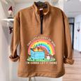 Groovy This Little Light-Of Mine Dumpster Fire Raccoon Half Zip Oversized Sweatshirt Brown
