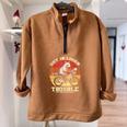 Get In Loser Raccoon Opossum Trash Panda Half Zip Oversized Sweatshirt Brown