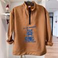 Moody Raccoon Half Zip Sweatshirt - Oversized Comfort for Fun Brown