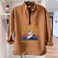 Pew Pew Raccoon Lover Sweatshirt - Vintage Retro Half Zip Brown