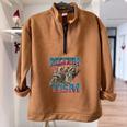 Raccoon Autism Awareness Half Zip Oversized Unisex Sweatshirt Brown