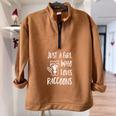 Raccoon Lover Oversized Sweatshirt - Cute Half Zip for Women Brown