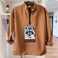 Raccoon Lover Sweatshirt - Cozy Half Zip | Fun Animal Poster-Style Brown