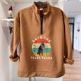 Raccoon 'Save the Trash Panda' Retro Sunset Oversized Sweatshirt Brown
