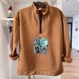 Raccoon Sweatshirt - Oversized Zip for Unique Moon Howling Brown
