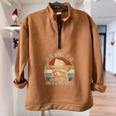 Raccoon Trash Panda Half Zip Oversized Unisex Sweatshirt - Quirky Style Brown