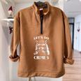 Raccoon Trash Racoon Let's Do Crimes Cute Animals Men Half Zip Oversized Sweatshirt Brown