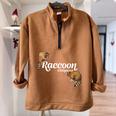 Raccoon Whisperer Oversized Sweatshirt - Cute Half Zip for Animal Lovers Brown