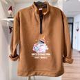 Raccoonicorn Half Zip Oversized Sweatshirt for Raccoon Lovers Brown