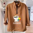 Racoonicorn Sweatshirt | Whimsical Unisex Half Zip | Oversized Comfort Brown