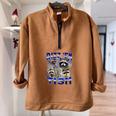 Rizz Autistic Raccoon Half-Zip Oversized Sweatshirt | Fun Meme Gift Brown