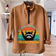 Trash Panda Raccoon Oversized Half Zip Sweatshirt - Fun & Stylish Brown