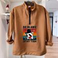 Vintage Autism Awareness Raccoon Half Zip Oversized Sweatshirt Brown