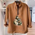 Vintage Jesus and Raccoon Half-Zip Sweatshirt | Oversized | Raccoon Lover Brown