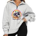 Adopt A Street Animal Oversized Sweatshirt - Vintage Style Half Zip Grey