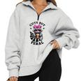 Cute Raccoon Half-Zip Sweatshirt - Oversized & Colorful - Cool Casual Vibe Grey