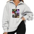 Feral Raccoon Meme Half-Zip Oversized Unisex Sweatshirt Grey