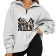 Let's Get Trashed Half-Zip Sweatshirt - Fun Drink Theme Grey
