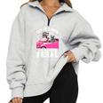 Get In Loser We’Re Going Feral Raccoon Opossum Meme Half Zip Oversized Sweatshirt Grey