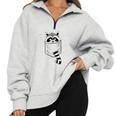 Raccoon Cartoon Animal Sweatshirt - Small | Casual Blue Crew Neck Grey